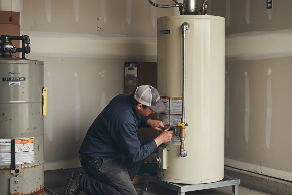 Water heater and shutoff valve replacement in White Oak